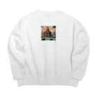 South East Asia culture shopの【東南アジアのカルチャーシリーズ】ラオスの象徴的なプーサー Big Crew Neck Sweatshirt