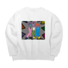 🍮PUDDING🍒プリン🍮のかっこいい三人衆 Big Crew Neck Sweatshirt