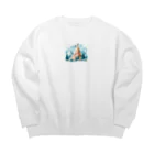 アミュペンの山頂に向かって勇敢に進む登山者 Big Crew Neck Sweatshirt