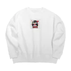 まんじゅ王国のペンギンのかわいらしさ全開！ Big Crew Neck Sweatshirt