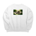 亀蘭タマムシの木漏れ日・仲良しスヤスヤ Big Crew Neck Sweatshirt