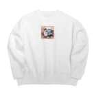 はむはむのかわいいデザイン　人気アイテム Big Crew Neck Sweatshirt