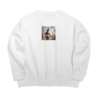 Sugar_Laの時計台とネコ Big Crew Neck Sweatshirt