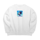 キュート＆クールのハイキック空手家クロネコ君 Big Crew Neck Sweatshirt