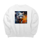 タカヤマ・サイトのフォックス・突き進む意志・アート風 Big Crew Neck Sweatshirt