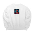 funny-itemsのペンギン映画鑑賞 Big Crew Neck Sweatshirt