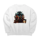 Mamechan2021の戦いの後のコーヒータイム Big Crew Neck Sweatshirt