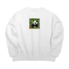 sunflower-10のお花畑のパンダ Big Crew Neck Sweatshirt