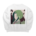 Riollaの緑の女の子 Big Crew Neck Sweatshirt