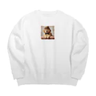 かわうそのめがねいっぬくん Big Crew Neck Sweatshirt