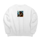 ＮＡＫＡＮＯのミノタウロスシリーズ : ハッスル💪ミノくん Big Crew Neck Sweatshirt