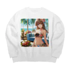 かるるんショップの海と南国と水着と　夏休み Big Crew Neck Sweatshirt