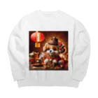 R-mayの金運アップの小型犬の神様 Big Crew Neck Sweatshirt