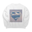 the blue seasonの愛の空模様 Big Crew Neck Sweatshirt