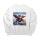 K工房のニャンコヒーロー Big Crew Neck Sweatshirt