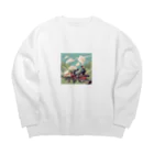 atoyuki_SHOPの可愛い機関車 Big Crew Neck Sweatshirt