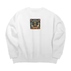 nico251の猫と女性の瞑想 Big Crew Neck Sweatshirt