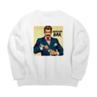 AMERICAN BARのアメコミ風バーテンダー Big Crew Neck Sweatshirt