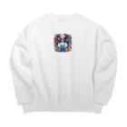 shiro_cafeの近未来美容師 Big Crew Neck Sweatshirt