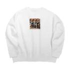 kilkoameaのかわいさ満点おさんぽチワワ兄弟 Big Crew Neck Sweatshirt