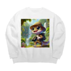 いつでもどこでもヒョウモントカゲモドキくんの探検家のヒョウモントカゲモドキ Big Crew Neck Sweatshirt