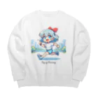 チェリモヤのゆるラン女子 02 Big Crew Neck Sweatshirt