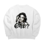 ボンブ映像社の笑顔でひどいことを言う美女シリーズ Big Crew Neck Sweatshirt