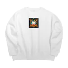 (^_^)はっぴーすまいるニコニコ『Happy Smile 2525』の金運もアガる⁉️ ピカピカのかわいいキャラ Big Crew Neck Sweatshirt