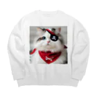 nail_aphroditeの海賊猫ちゃん Big Crew Neck Sweatshirt