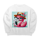 nail_aphroditeのわたしはフラミ Big Crew Neck Sweatshirt