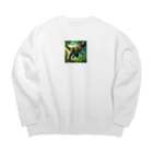 dinosaur_brothersのりあるティラノ① Big Crew Neck Sweatshirt