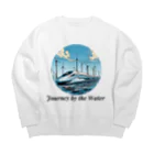 チェリモヤの新幹線 水辺の旅 02 Big Crew Neck Sweatshirt