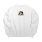 Gokuuchan's Cute Creationsのゴクウちゃんとタコス　time Big Crew Neck Sweatshirt