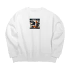 HECreaterの戦闘機と武士 Big Crew Neck Sweatshirt