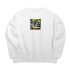 hitayakiのアイスクリームを楽しむ家族 Big Crew Neck Sweatshirt