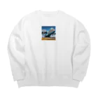 HECreaterのアート貨物機 Big Crew Neck Sweatshirt