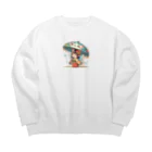 bona fideの開運招き猫　みこ Big Crew Neck Sweatshirt