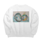 珍獣舎の開運の龍 Big Crew Neck Sweatshirt