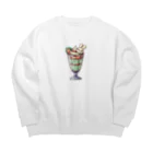 Msks-328772のうさうさぱふぇ　メロン味 Big Crew Neck Sweatshirt