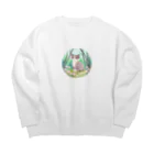 TMRの水彩猫 Big Crew Neck Sweatshirt