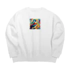 Hachi_Hachi_888のシマエナガ Big Crew Neck Sweatshirt