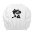 tatsuya05のサングラスガール Big Crew Neck Sweatshirt