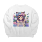 yos-1292583のねこニコばん Big Crew Neck Sweatshirt