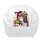 yos-1292583のねこニコばん Big Crew Neck Sweatshirt