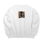 Koiwamiyaの神殿に佇むサバンナキャット Big Crew Neck Sweatshirt