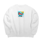 bugisショップの煌めくトロピカルバード🐦️ Big Crew Neck Sweatshirt