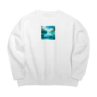 hana2ginの Almost Transparent Blue. Big Crew Neck Sweatshirt