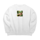 ネコさんの夏に可愛いバカンス猫さん Big Crew Neck Sweatshirt