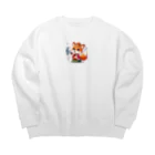 桃の花の歌うキツネの王子さま Big Crew Neck Sweatshirt