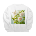 Rパンダ屋の「白薔薇」グッズ Big Crew Neck Sweatshirt